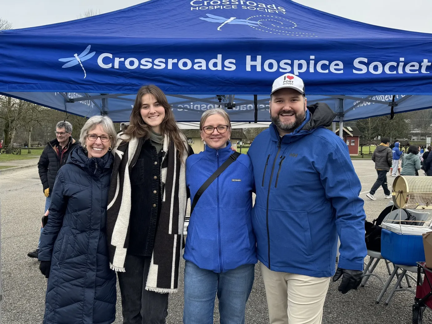 Callan Morrison volunteering at the Crossroads Hospice Society tent.