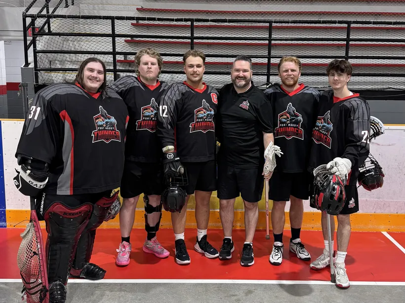 Callan Morrison with a Port Moody Lacrosse team.